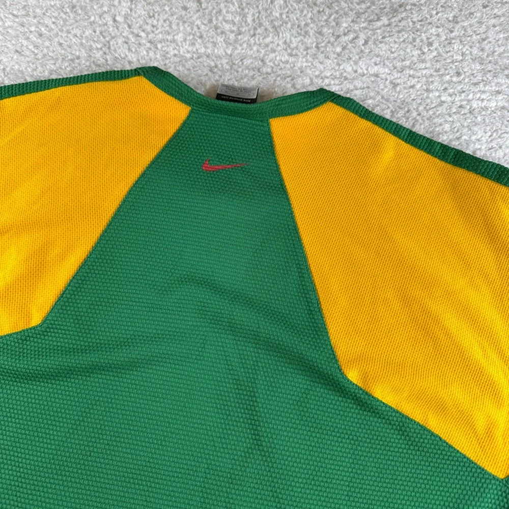 Nike Sphere Dry Shirt Mens Size M Green Yellow Excellent Short Sleeve Athletic